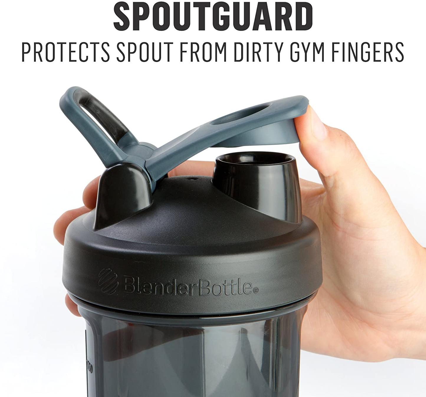BlenderBottle Shaker Bottle Pro Series Perfect for Protein Shakes and Pre Workout, 24-Ounce, Black