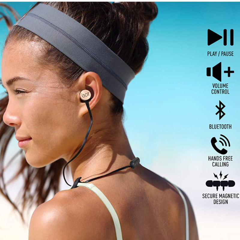 Wireless Bluetooth IPX4 Sweatproof Noise Cancelling Sport Earbuds with Microphone