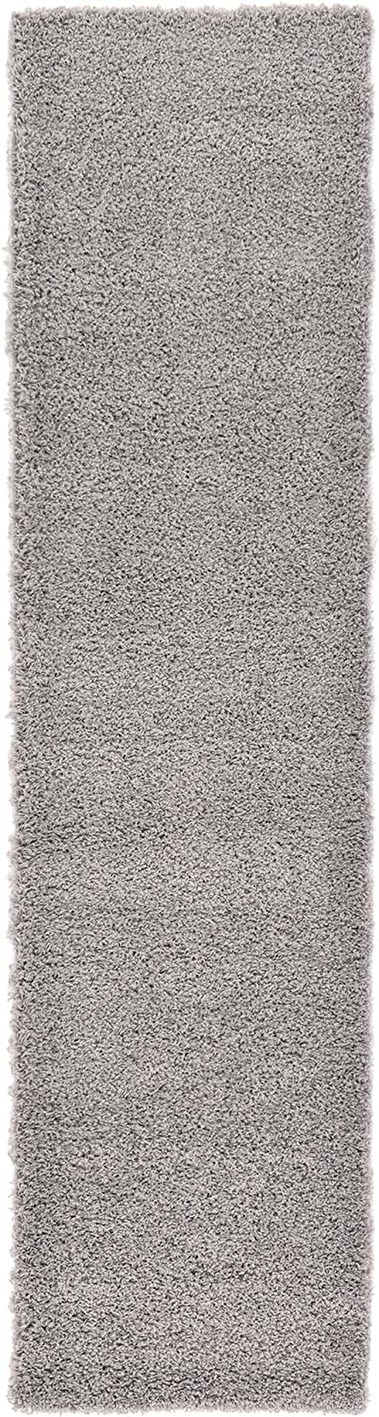 Unique Loom Solo Solid Shag Collection Area Modern Plush Rug Lush & Soft, 2' 6 x 10' 0, Cloud Gray