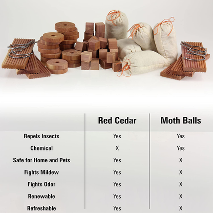 Household Essentials 14316-1 Cedar Fresh Red Cedar Wood Rings for Hangers | Set of 20