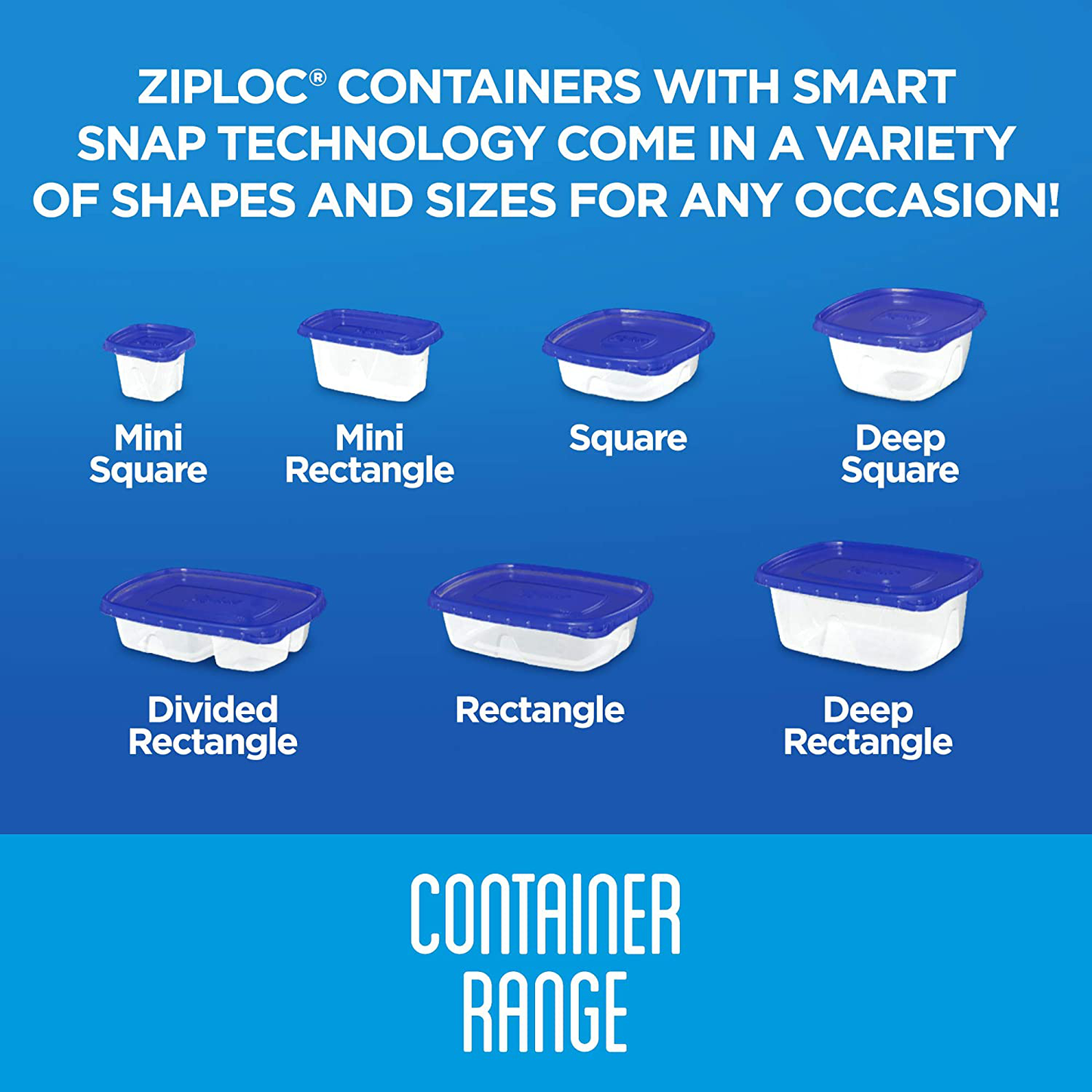 Ziploc Food Storage Meal Prep Containers Reusable for Kitchen Organization, Smart Snap Technology, Dishwasher Safe, Divided Rectangle, 2 Count