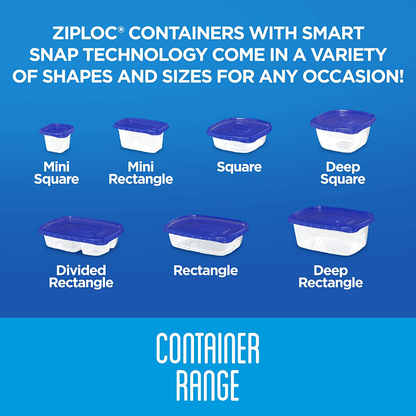 Ziploc Food Storage Meal Prep Containers Reusable for Kitchen Organization, Smart Snap Technology, Dishwasher Safe, Divided Rectangle, 2 Count