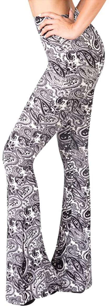 SATINA High Waisted Flare Palazzo Wide Leg Pants | Printed & Solid | Reg & Plus