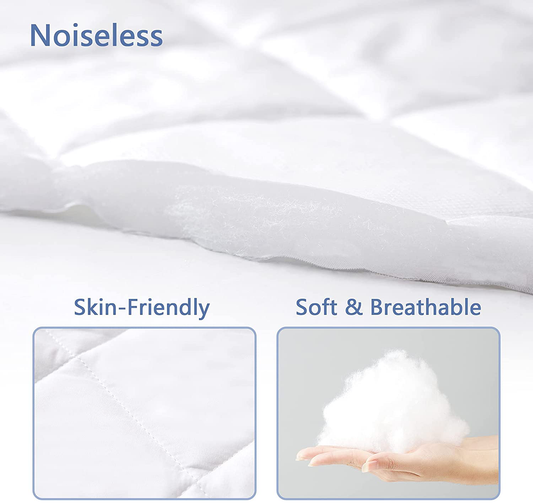 Ralawen Mattress Pad Queen,100% Waterproof Mattress Cover, Breathable Noiseless Mattress Protector with 8-21" Deep Pocket