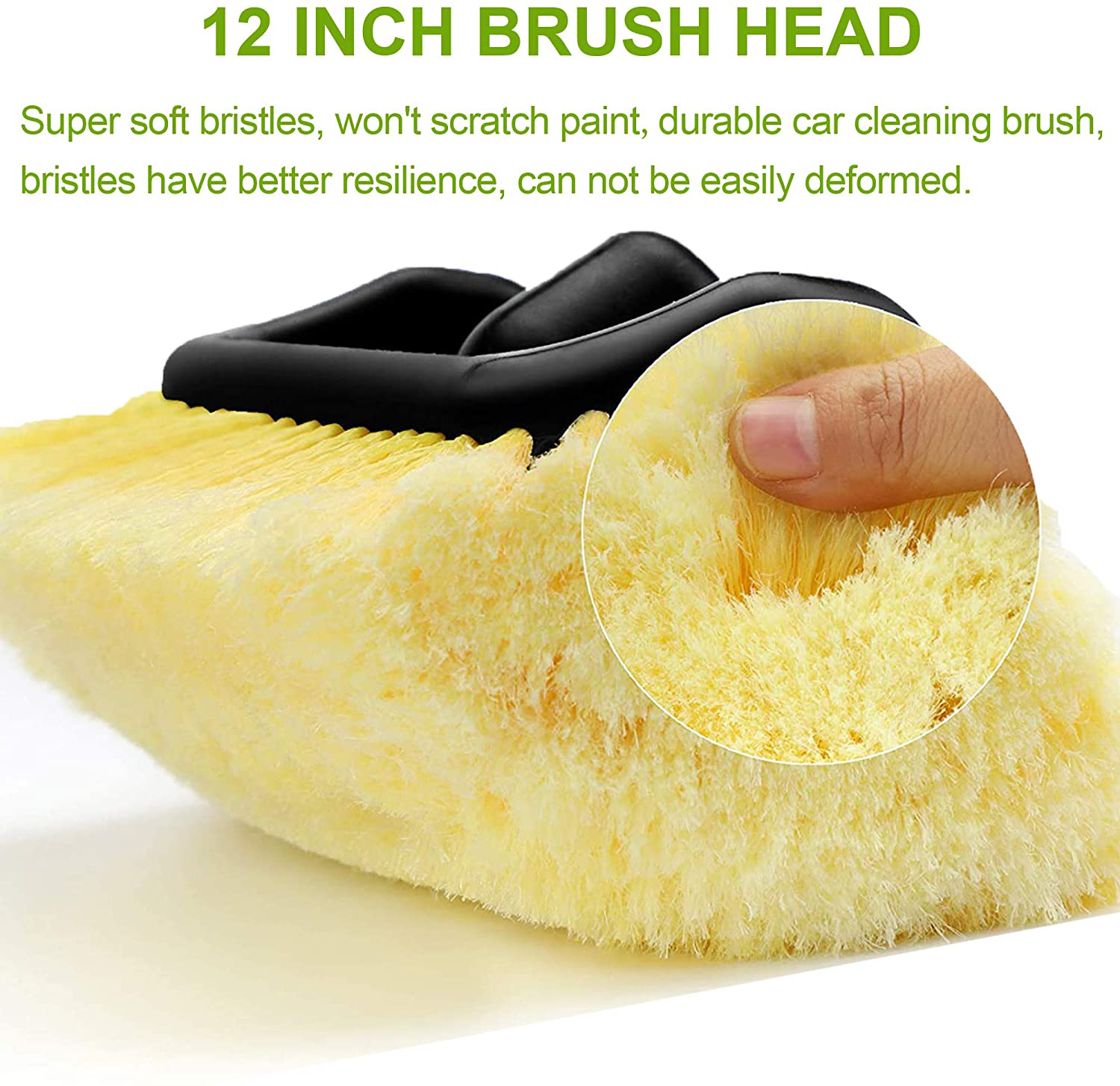 Anyyion Car Wash Brush with 50ft-Expandable Garden Hose, 51-inch Dismountable Pole with on/off switch,Strongest Triple Latex Core Hose with 3/4" Solid Brass, Easy Storage Kink Free Water Hose (50)