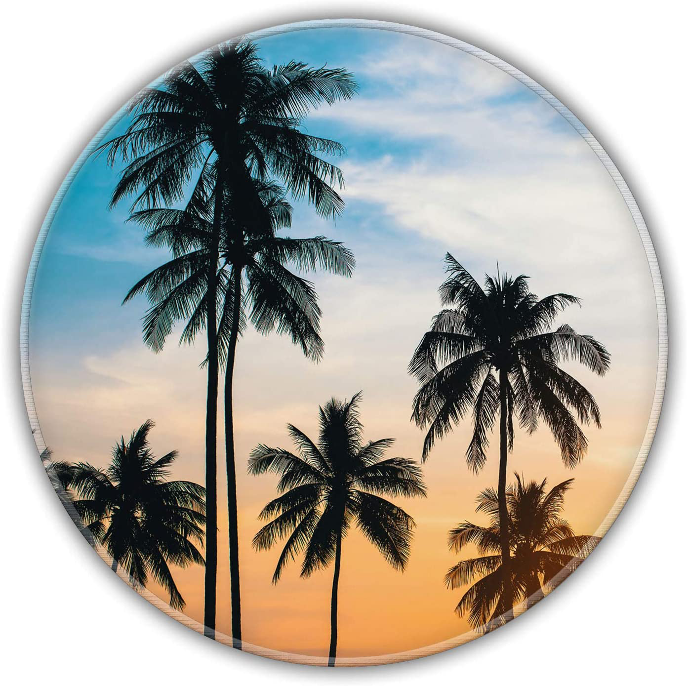 HOPONY Mouse Pad with Stitched Edge, Premium-Textured Mouse Mat with Waterproof Non-Slip Rubber Base, Cute Round Mousepad for Laptop Computer Office Desk Accessories,7.9 x 7.9 inch, Blue Marble