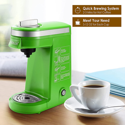 CHULUX Single Serve Coffee Maker with Removable Drip Tray,Green