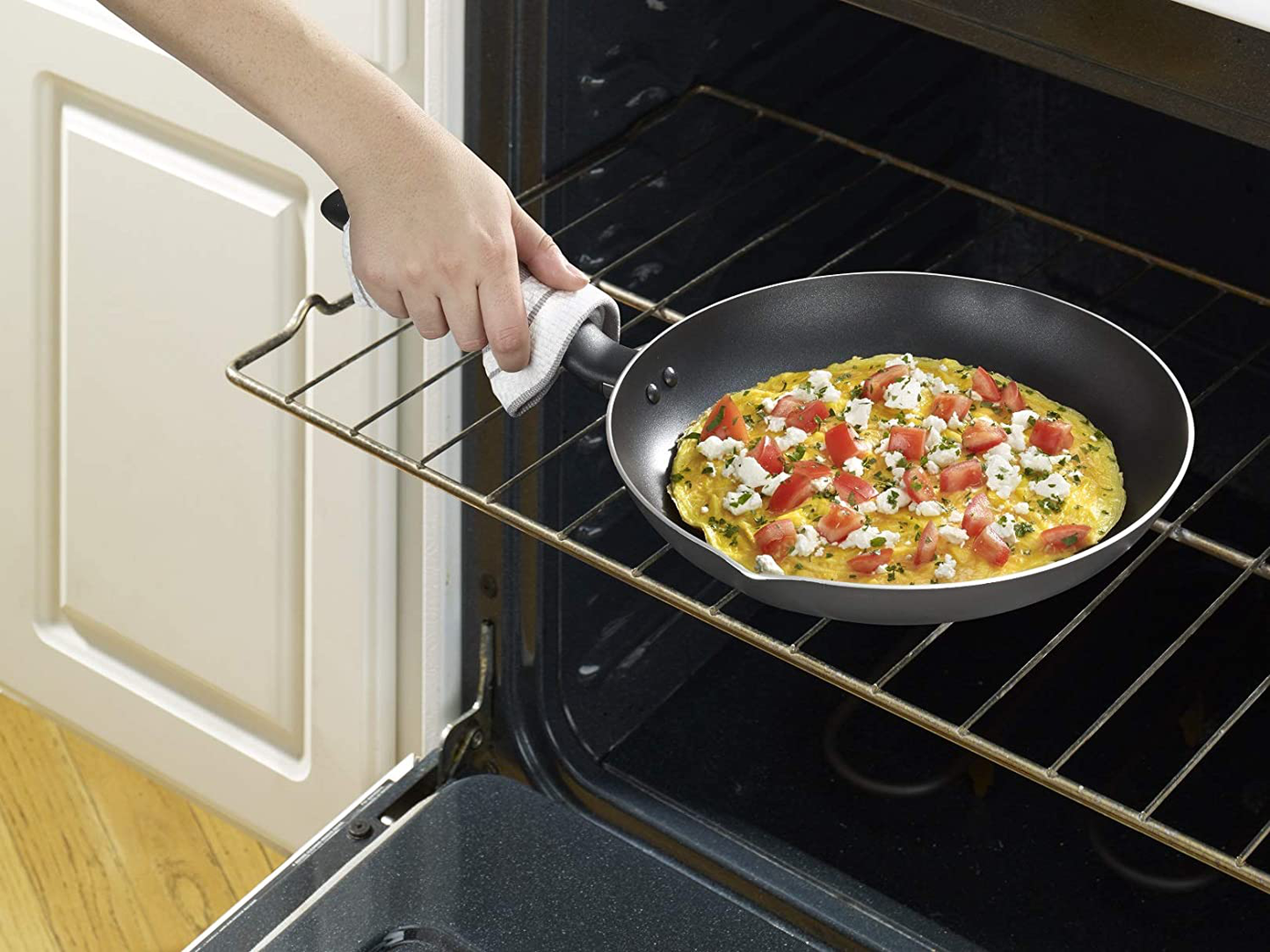 T-fal Initiatives Nonstick Fry Pan Cookware Set, 8 & 10.5 inch, Black