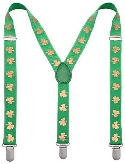 St Patricks Day Suspenders - Men's Suspenders with Clips - Many Colors to Choose From