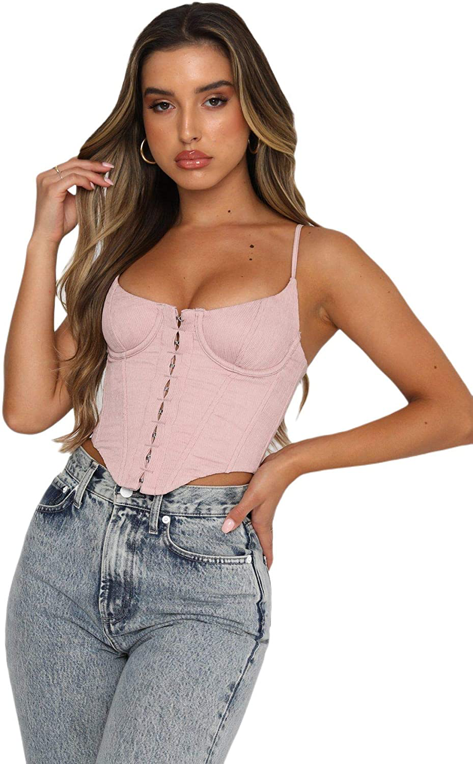 Women Bustiers Crops Single-Row Clasp Tank Tops Sleeveless Camisole Cow Printing Short Tunics Night Out Clubwear