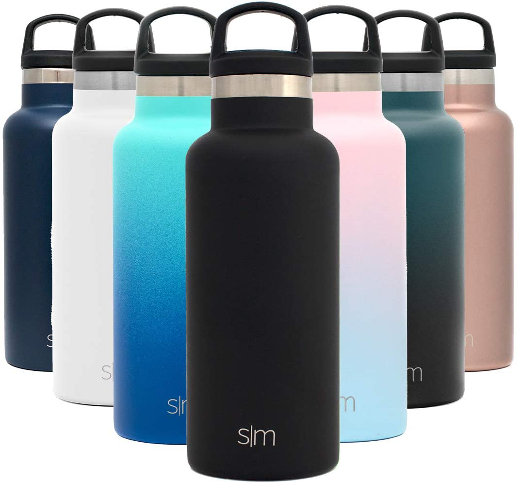 Simple Modern Insulated Water Bottle with Handle Lid Reusable Ascent Narrow Mouth Stainless Steel Thermos Flask, 20oz Handle Lid, Ombre: Sweet Taffy