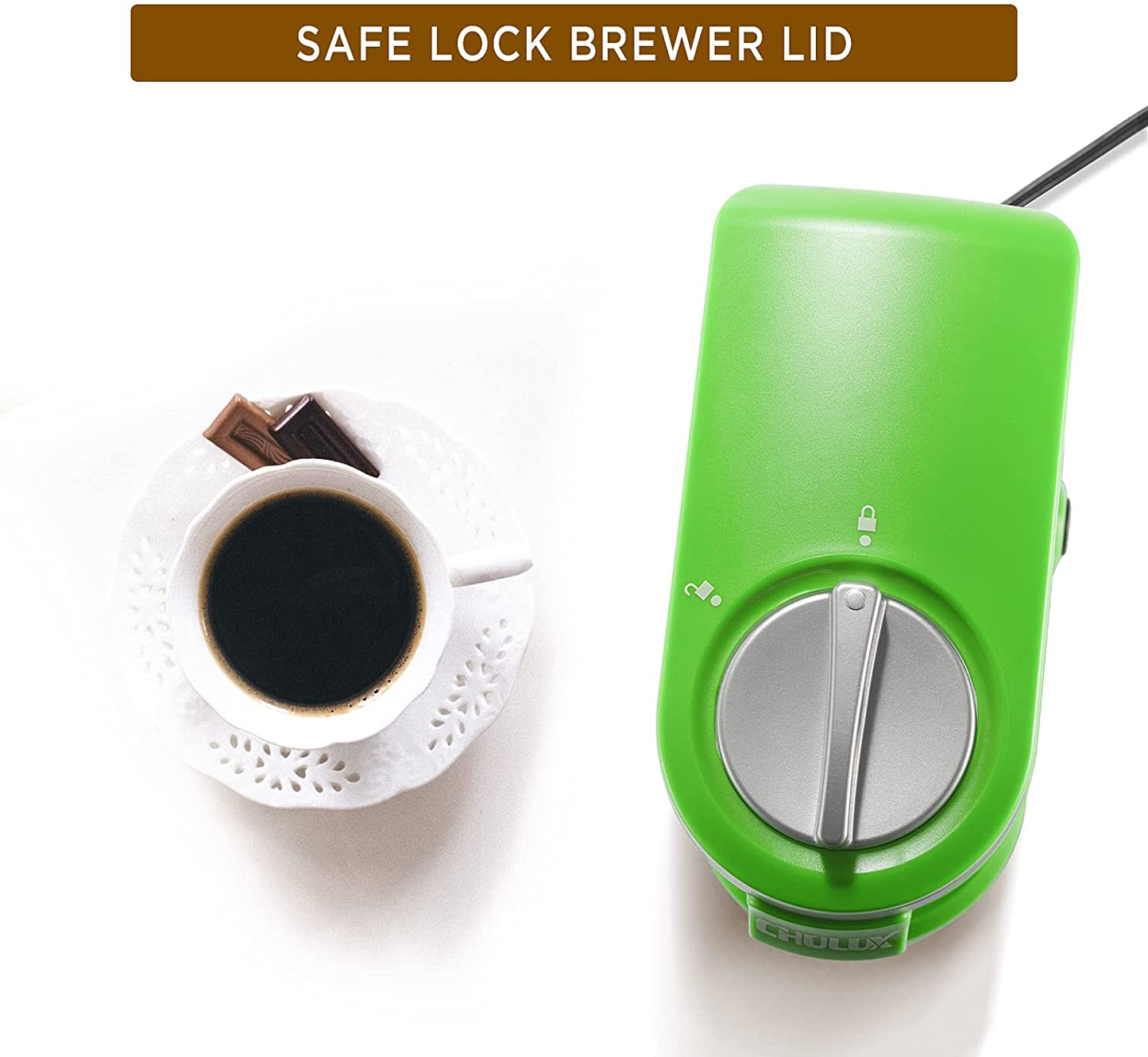 CHULUX Single Serve Coffee Maker with Removable Drip Tray,Green