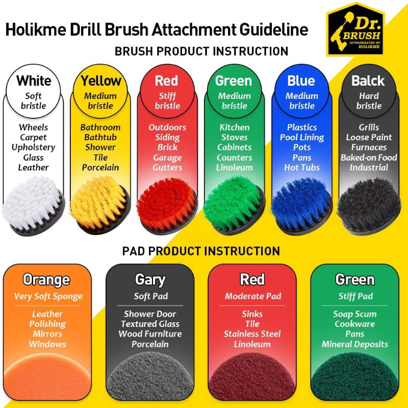 4 Piece All Purpose Drill Brush Power Scrubber Cleaning Set 