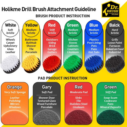 4 Piece All Purpose Drill Brush Power Scrubber Cleaning Set 