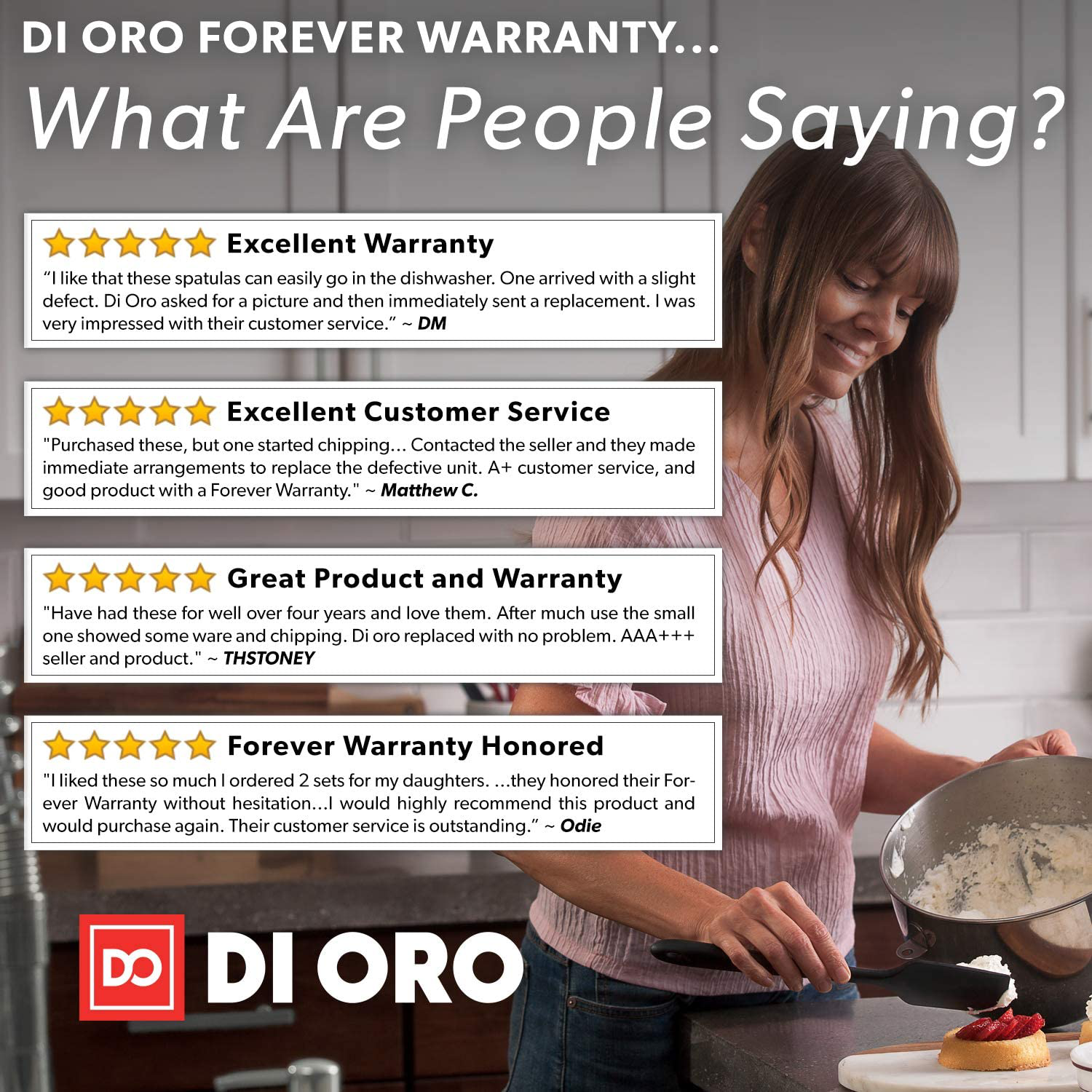 DI ORO Seamless Series 3-Piece Silicone Spatula Set - 600°F Heat Resistant Non Stick Rubber Kitchen Scraper Spatulas for Cooking, Baking, and Mixing – BPA Free and LFGB Certified Silicone (Black)