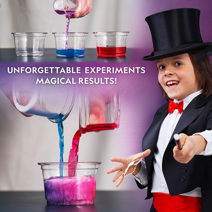 NATIONAL GEOGRAPHIC Science Magic Kit - Perform 20 Unique Experiments as Magic Tricks, Includes Magic Wand and Over 50 Pieces, Great Learning Science Kit for Boys and Girls