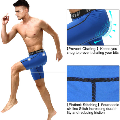 3 Pack Men's Spandex Compression Athletic Shorts With Side Pocket
