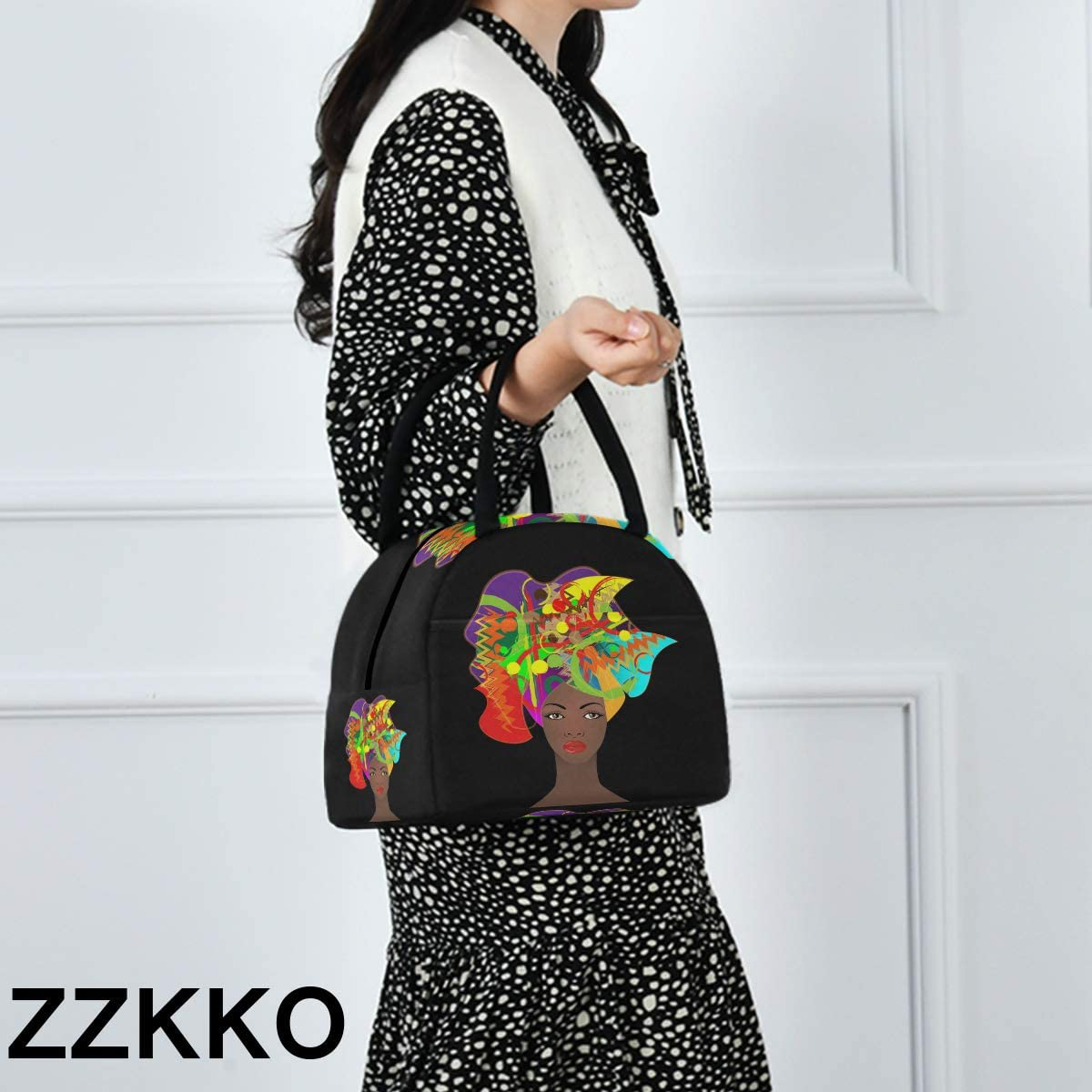 ZZKKO Leopard Animal Lunch Bag Box Tote Organizer Lunch Container Insulated Zipper Meal Prep Cooler Handbag For Women Men Home School Office Outdoor Use