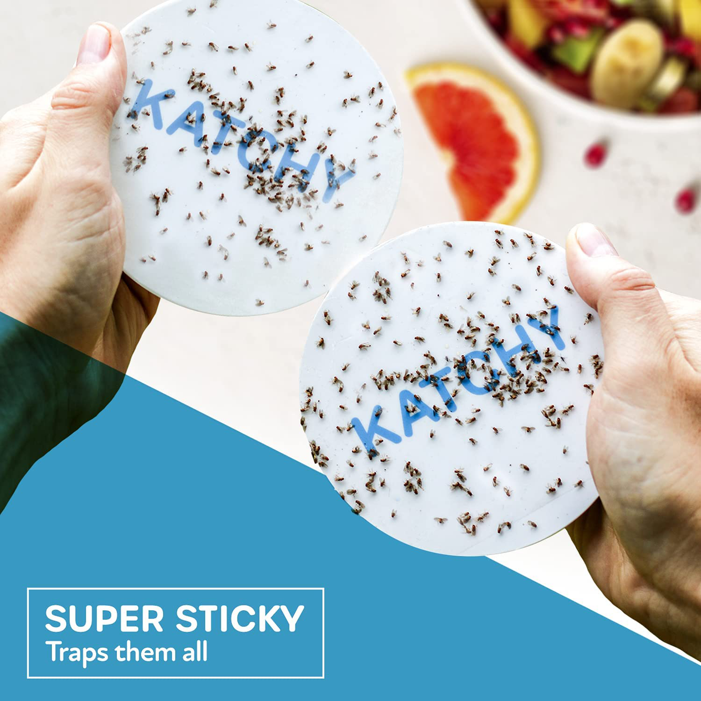 KATCHY Insect Trap 4-Pack of Refillable Glue Boards