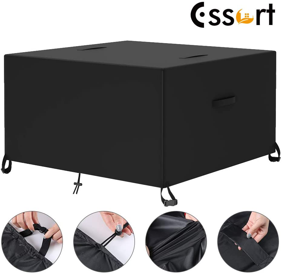 ESSORT Outdoor Furniture Cover Waterproof Patio Table Covers, 4-6 Seats Heavy Duty Windproof Square Garden Table Sofa Cover, UV-Resistan (83.5''x48.4''x29'')