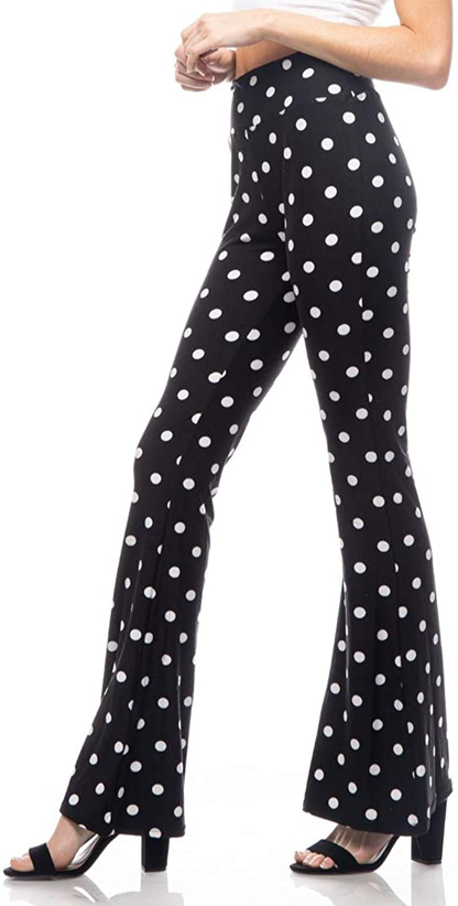 SATINA High Waisted Flare Palazzo Wide Leg Pants | Printed & Solid | Reg & Plus
