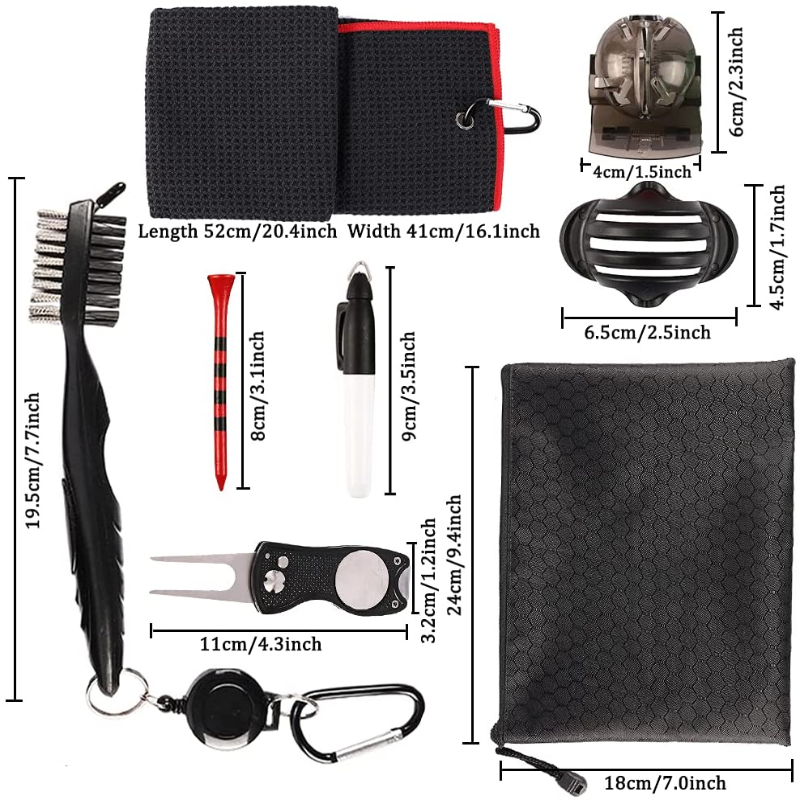 Golf Towel Gift Accessory Set - 16 Pieces