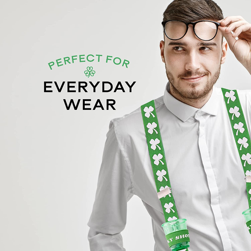 St Patricks Day Suspenders - Men's Suspenders with Clips - Many Colors to Choose From