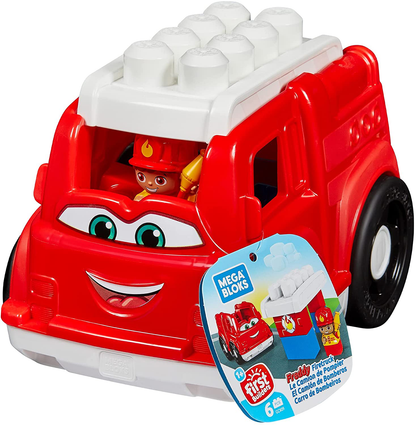 Mega Bloks First Builders Freddy Fire Truck, Building Toys for Toddlers (6 Pieces)