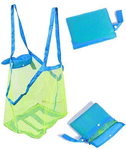 SupMLC Mesh Beach Bag Extra Large Beach Bags and Totes Tote Backpack Toys Towels Sand Away For Holding Beach Toys Children' Toys Market Grocery Picnic Tote