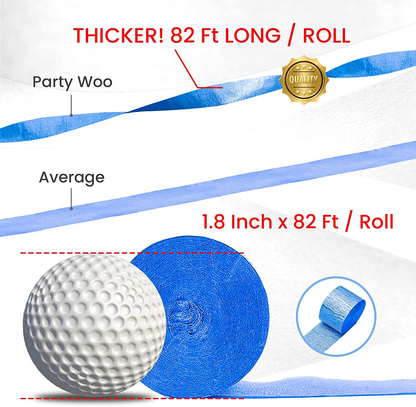 6 Pack Crepe Paper Streamers - 492ft (1.8 Inch x 82 Ft/Roll)