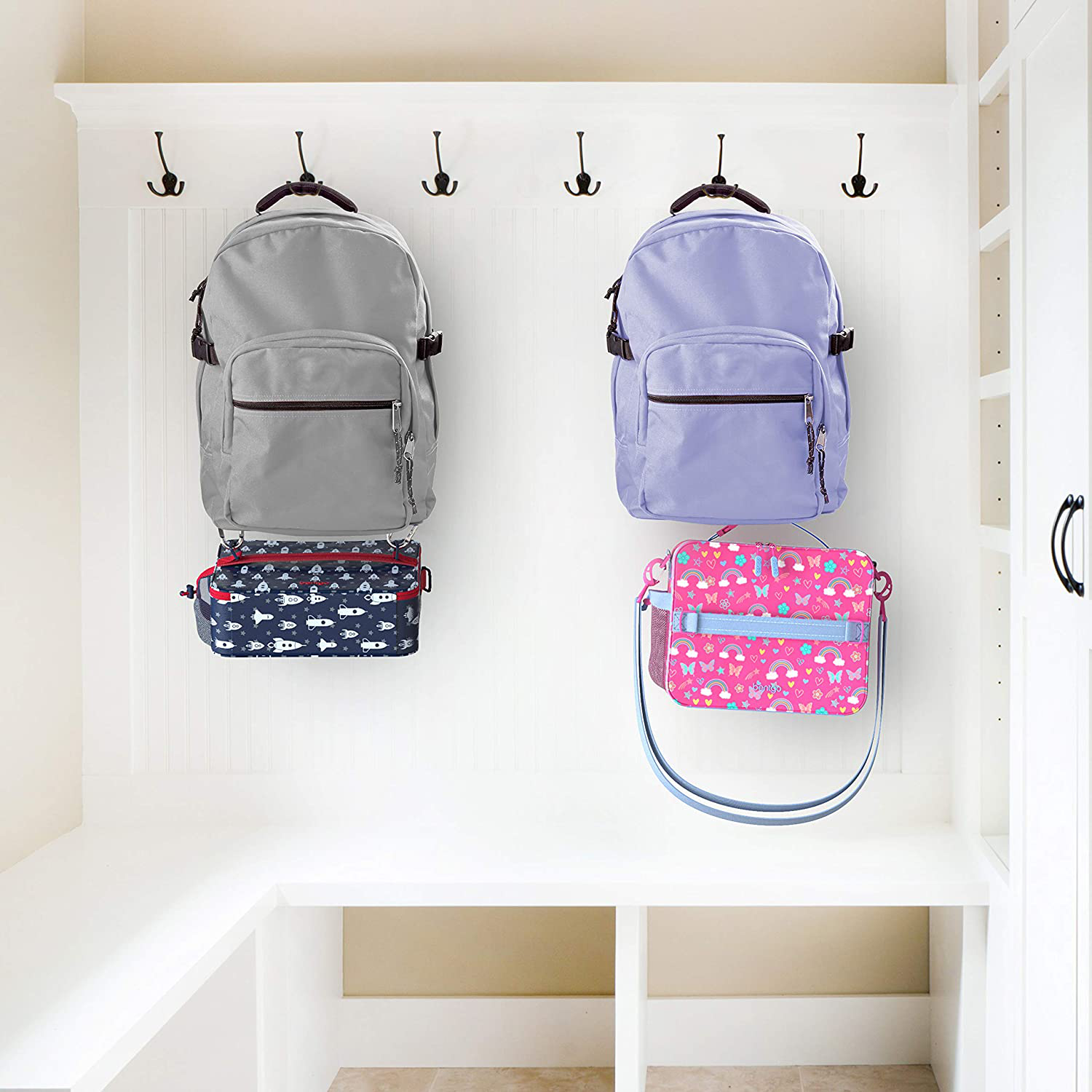 Bentgo Kids Prints Lunch Bag - Double Insulated, Durable, Water-Resistant Fabric with Interior and Exterior Zippered Pockets and External Bottle Holder- Ideal for Children of All Ages (Fairies)
