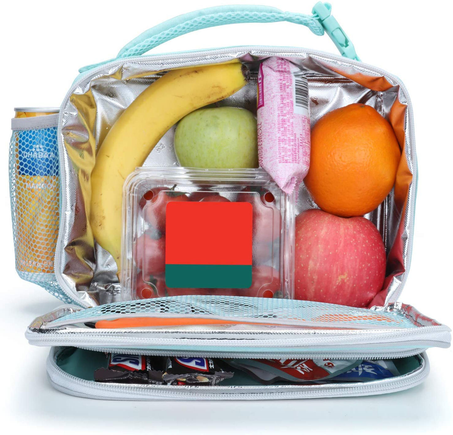 Amersun Lunch Box for Women,Sturdy Insulated Lunch Bag with Padded Liner Keep Food Warm Cold for Long Time,Water-resistant Thermal Lunch Cooler for Girls Adult Travel Picnic Work(2 Pockets,Sand Pink)