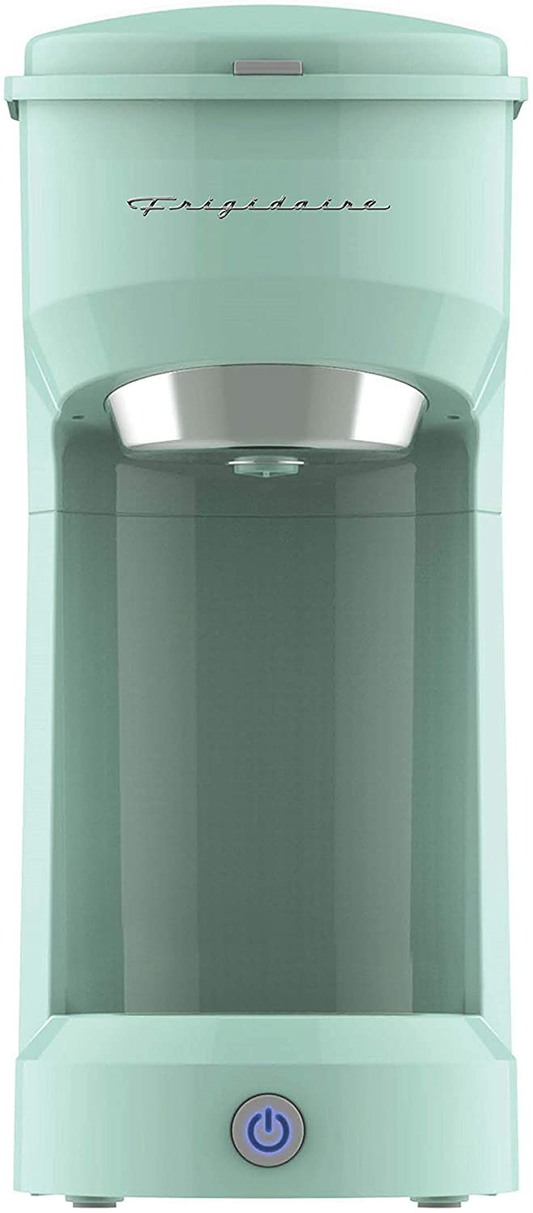 Frigidaire ECMK088-MINT Retro Single Serve Maker, Brewer for Ground Coffee, MINT