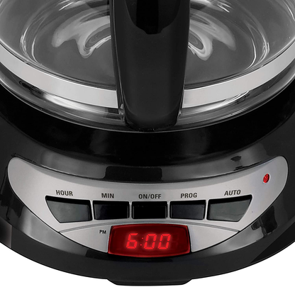 Black & Decker DCM100B 12-Cup Programmable Coffeemaker with Glass Carafe, Black