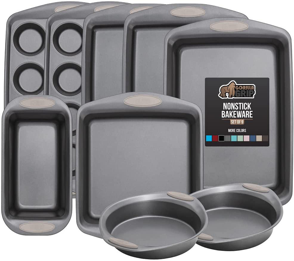 Multipack Gorilla Grip Bakeware Sets, Nonstick, Heavy Duty Carbon Steel