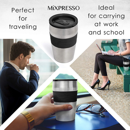 Mixpresso 2-In-1 Single Cup Coffee Maker & 14oz Travel Mug