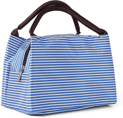 Lunch Bag Tote - Insulated Waterproof Work Containers for Men and Women - Stylish Canvas Food Organizer (Black)