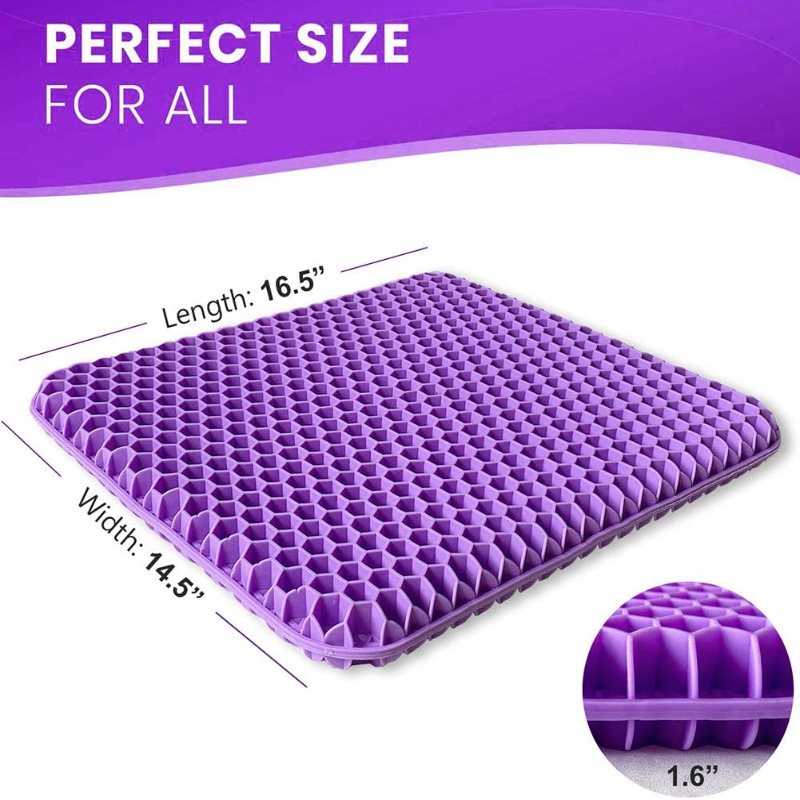 Gel Seat Cushion - Enhanced Double Non-Slip Seat Cushion for Tailbone Pain Relief
