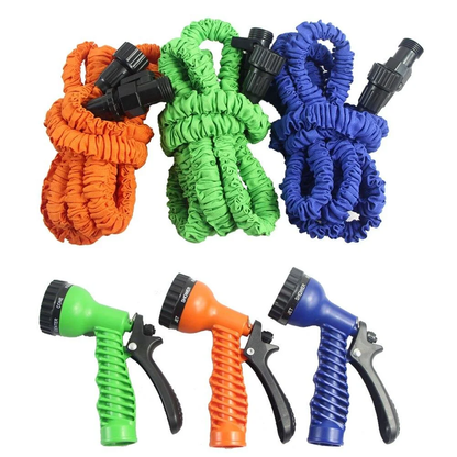 Expandable Flexible Deluxe Garden Water Hose w/ Spray Nozzle - 75ft