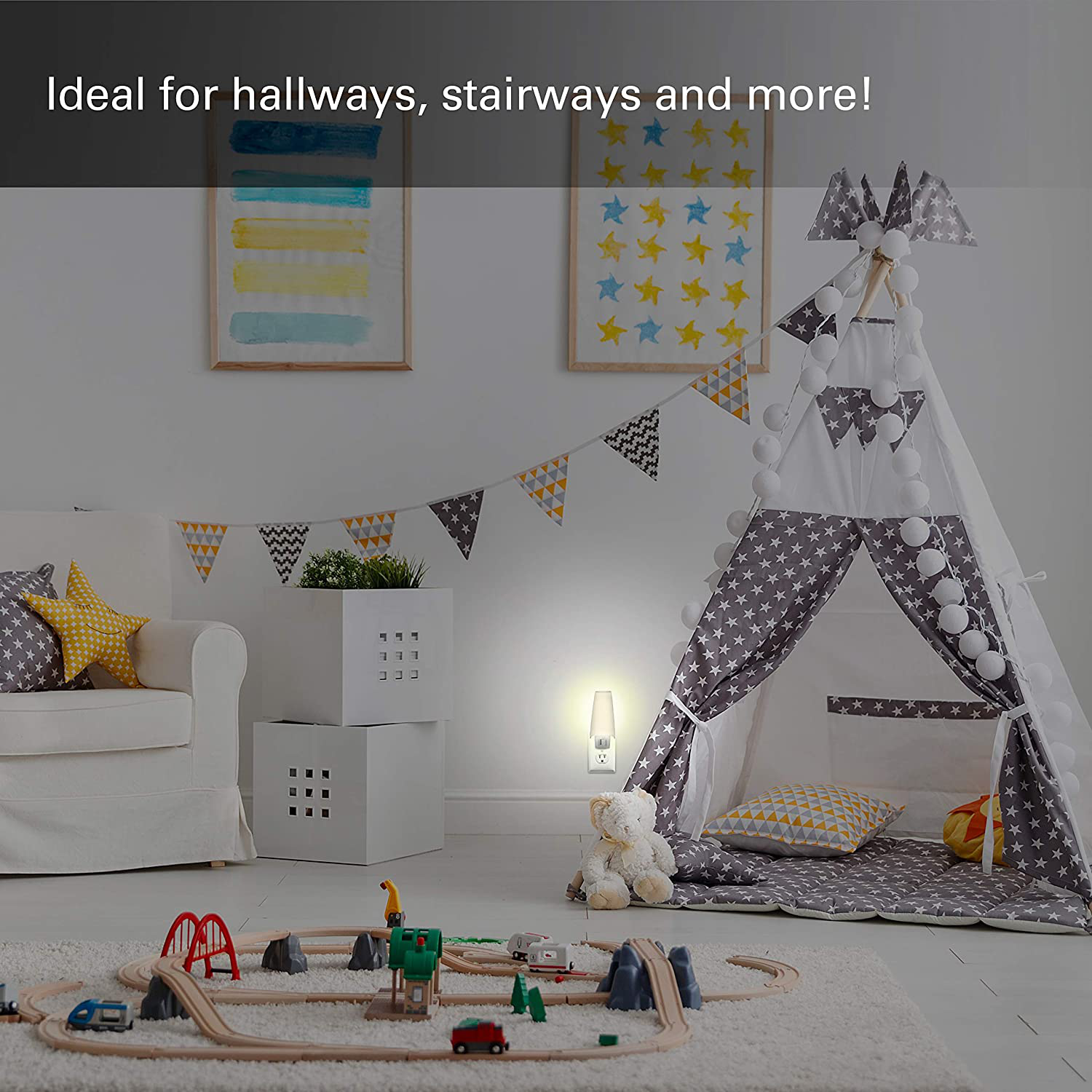 Lights by Night LED Plug-in Night Light, Manual On/Off, Energy Efficient, Soothing, Perfect for Living, Hallway, Kid’s Room, Nursery, Bedroom, Bathroom, Basement, 44941, 1 Pack, Classic Shade