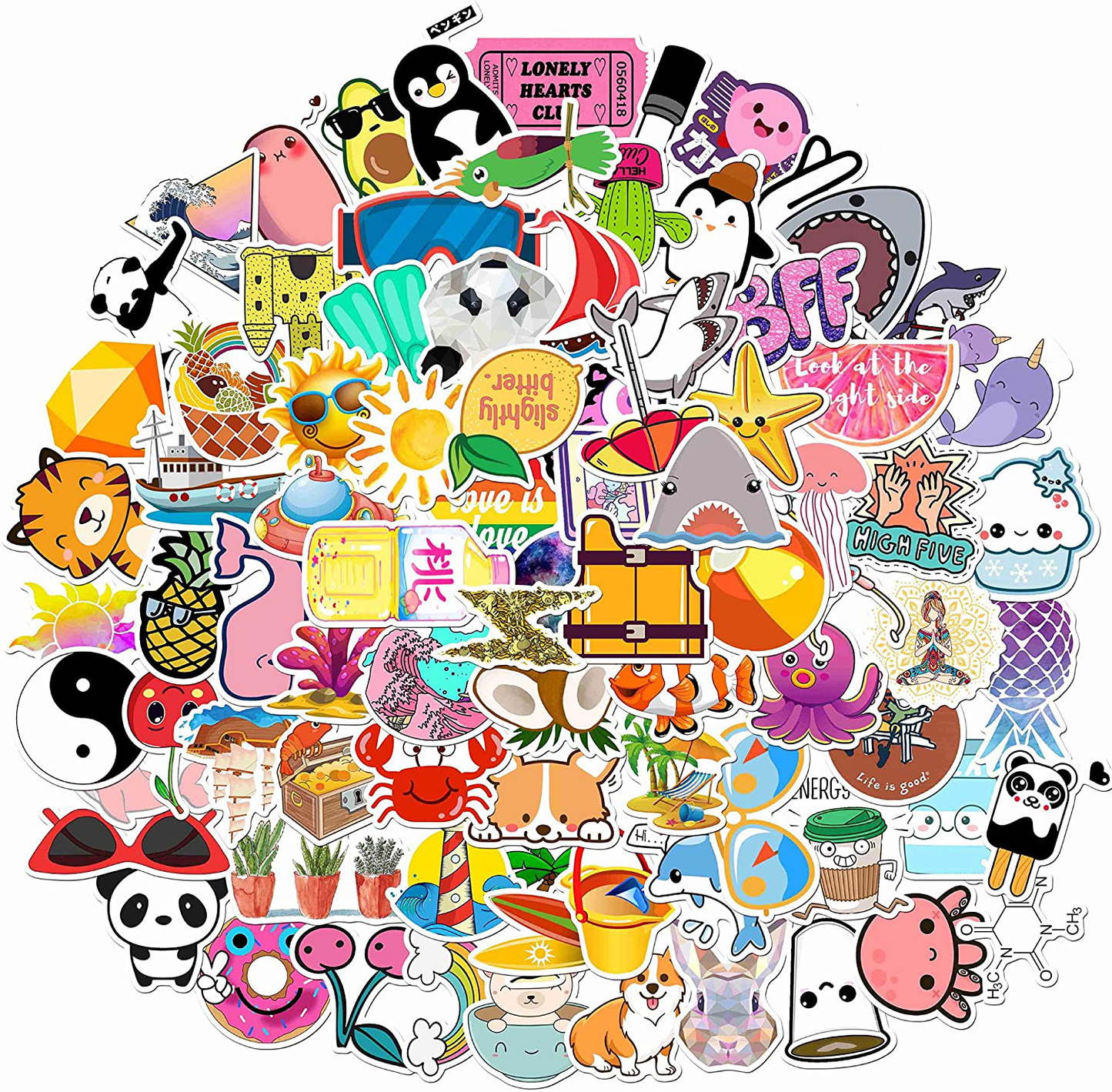 Vanson Stickers for Hydro Flask, 100 pcs Pack Cute Aesthetic Vinyl Stickers for Hydroflask Water Bottles Laptop Computer Skateboard, Waterproof Decal Stickers for Kids Women Adults, Teen Girl Gifts