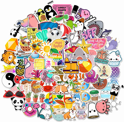 Vanson Stickers for Hydro Flask, 100 pcs Pack Cute Aesthetic Vinyl Stickers for Hydroflask Water Bottles Laptop Computer Skateboard, Waterproof Decal Stickers for Kids Women Adults, Teen Girl Gifts