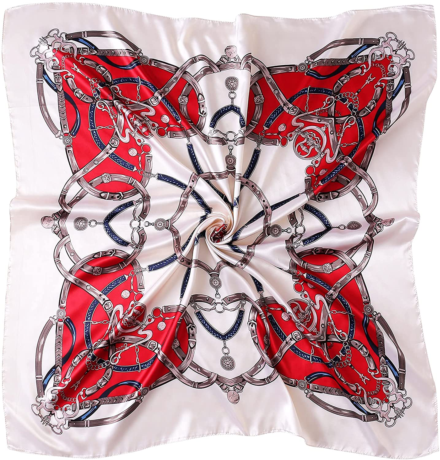 35" Square Silk Like Head Scarf - Women's Fashion Silk Feeling Scarf