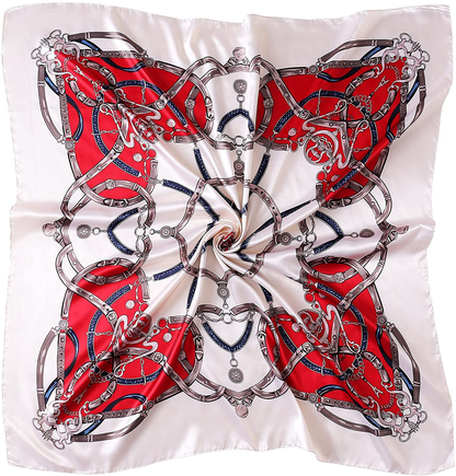35" Square Silk Like Head Scarf - Women's Fashion Silk Feeling Scarf