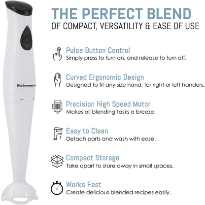 1-Touch Control Electric Immersion Hand Blender, Mixer, Chopper