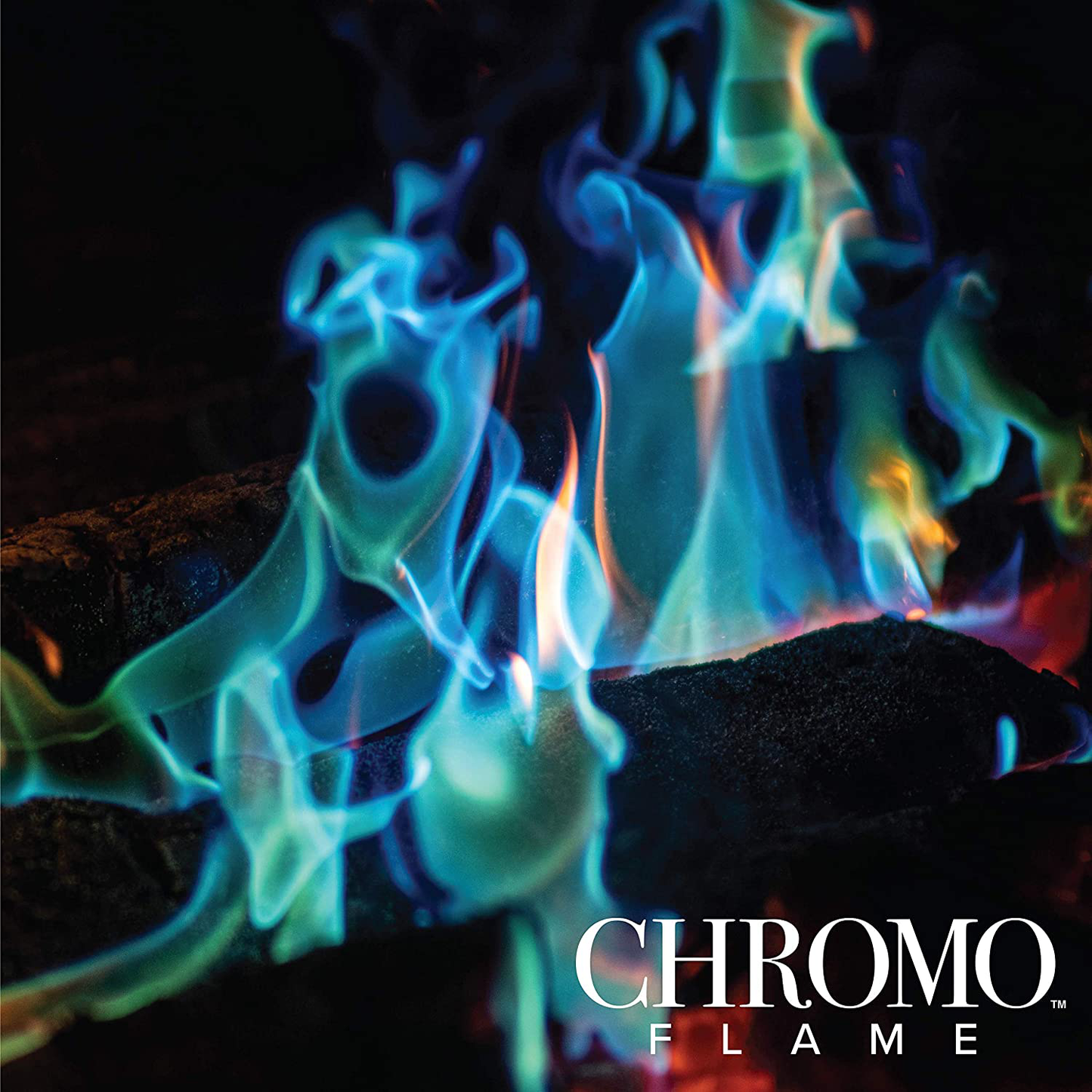 CHROMO FLAME Fire Color Changing Packets for Fire Pit, Campfire, Bonfire, Outdoor Fireplace | Magic, Colorful, Rainbow, Mystic Flames | 4 oz Total, 2-2 oz Jumbo Packets