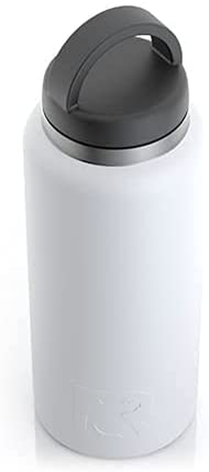 RTIC Bottle, 36 oz, White, Double Vacuum Insulated Water Bottle, Stainless Steel for Hot & Cold Drinks, Sweat Proof Thermos, Great for Travel, Hiking & Camping