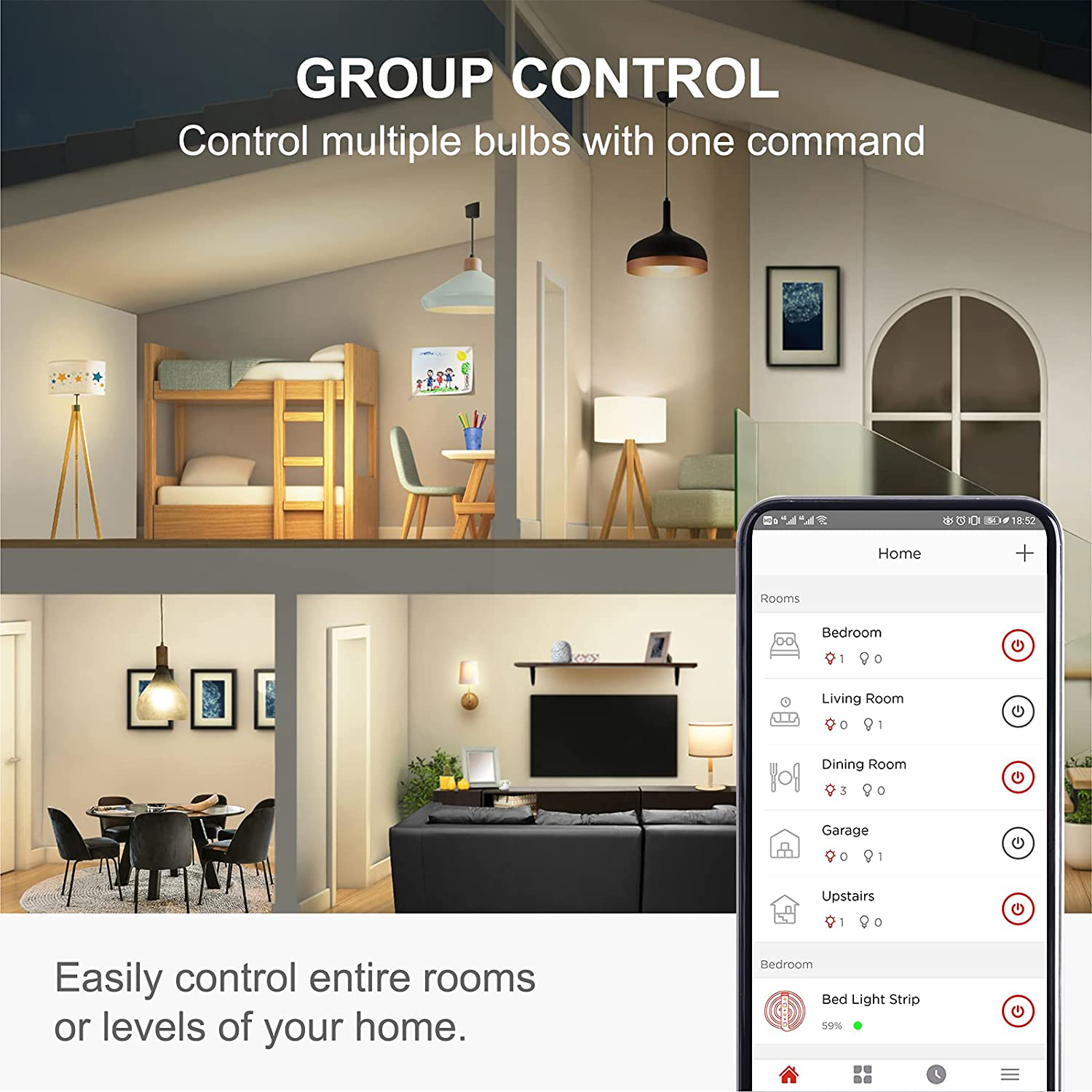 WiFi Light Bulbs, Dimmable Alexa Light Bulb, Smart Light Bulbs that Work with Alexa & Google Home