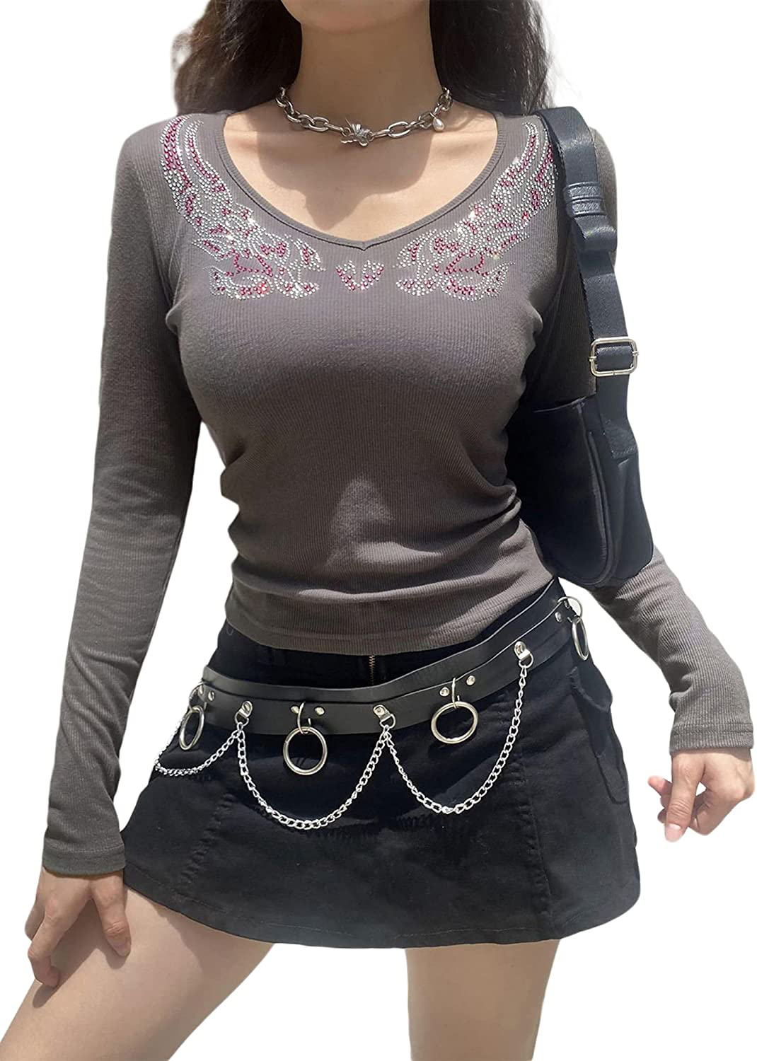 Women's Graphic Print Crop Top Vintage Punk Portrait Shirts Summer Slim Short Sleeve T Shirt Tops Y2k Fashion Clothes