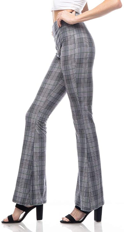 SATINA High Waisted Flare Palazzo Wide Leg Pants | Printed & Solid | Reg & Plus